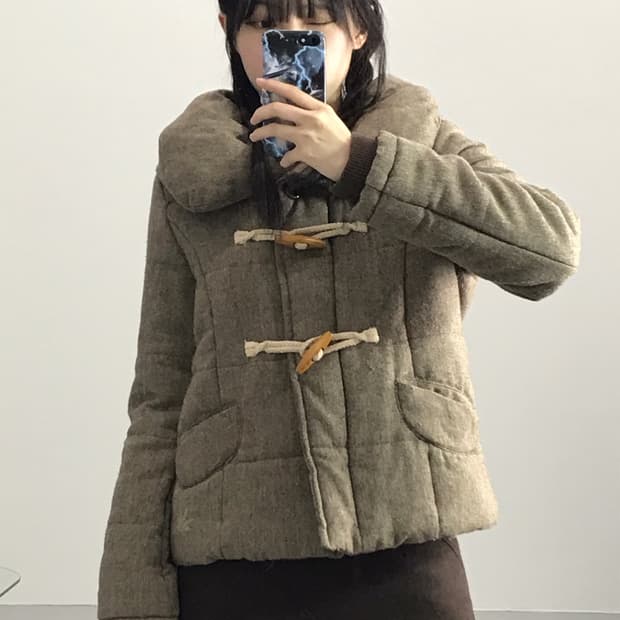 Jpn Linen Texture Toggle Padded Jacket