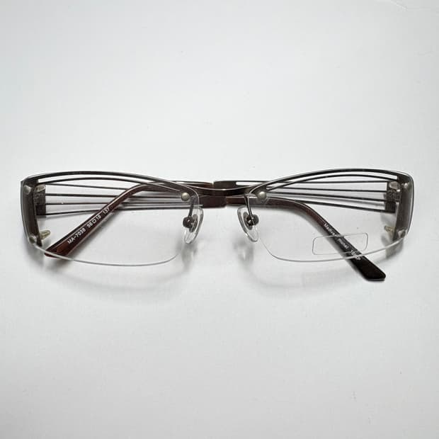 빈티지 긱시크 안경 Y2K(멀티 라인 테크니컬 하프림)