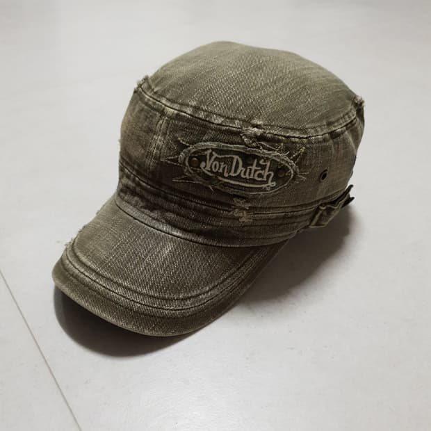 Von Dutch 본더치 반다나 Y2K 워싱 밀리터리 캡 카키 군모 희귀