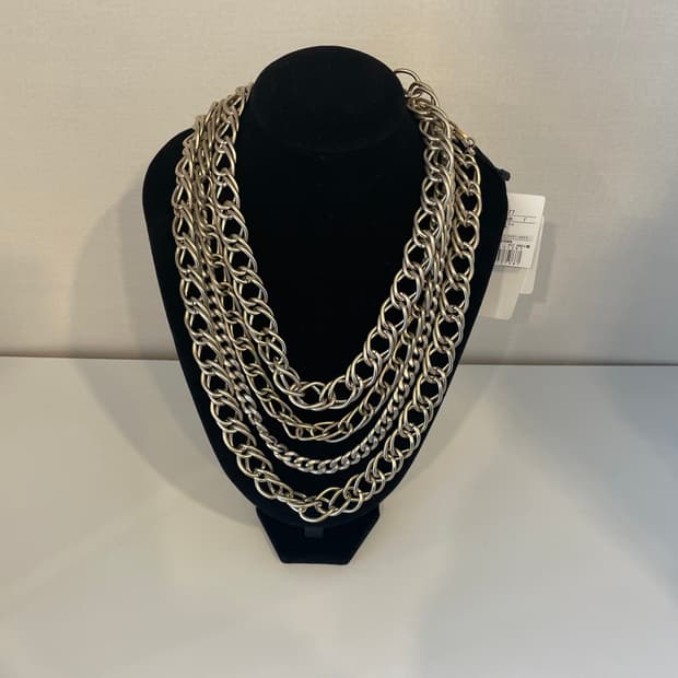 랑방 레이어드 체인 목걸이 새상품