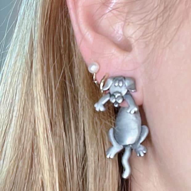 🐶 JJ Dog Silver Earring