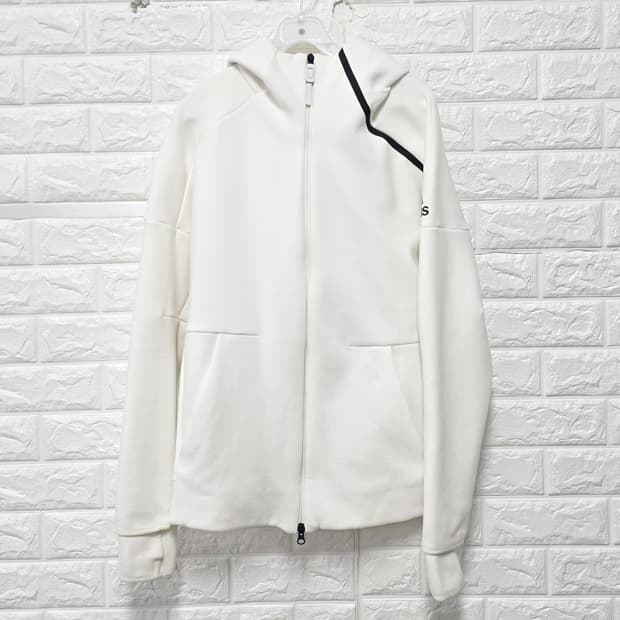 택포_ 아디다스 후드집업 화이트 L