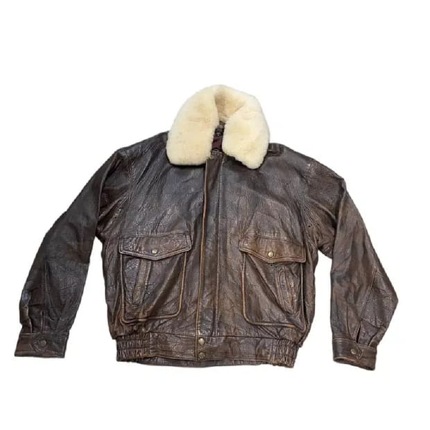 (JPN) 양가죽 빈티지 봄버 가죽자켓