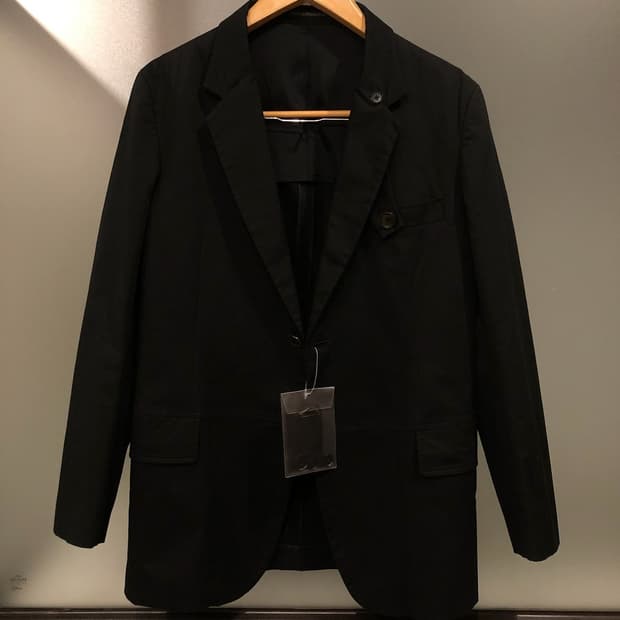 요지야마모토 뿌르옴므 넥 스트랩 버튼 자켓