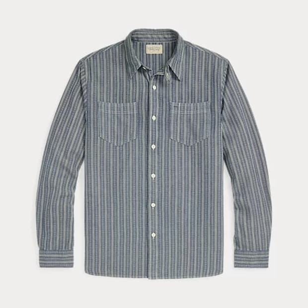 RRL 도비 스트라이프 셔츠 L