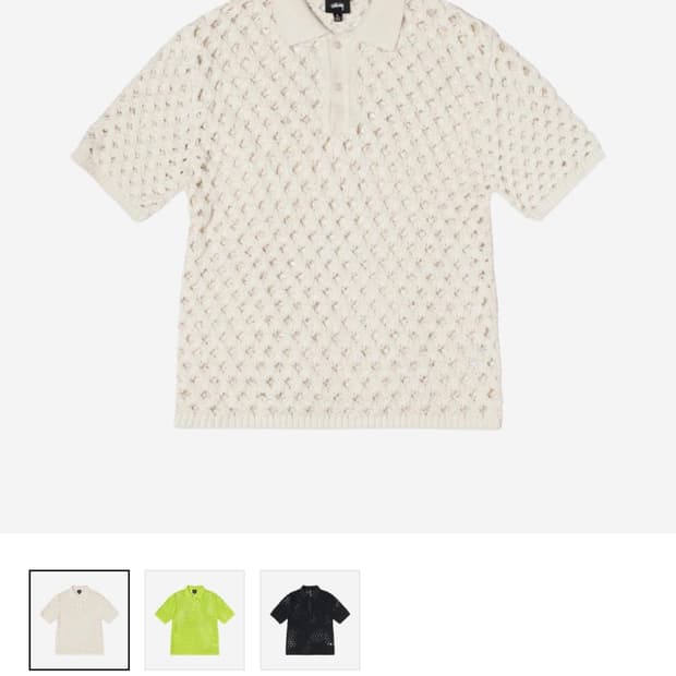 stussy big mesh polo sweater