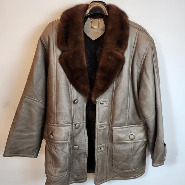 (빈티지)플레이보이 웰메이드 밍크양털가죽 무스탕 95 M