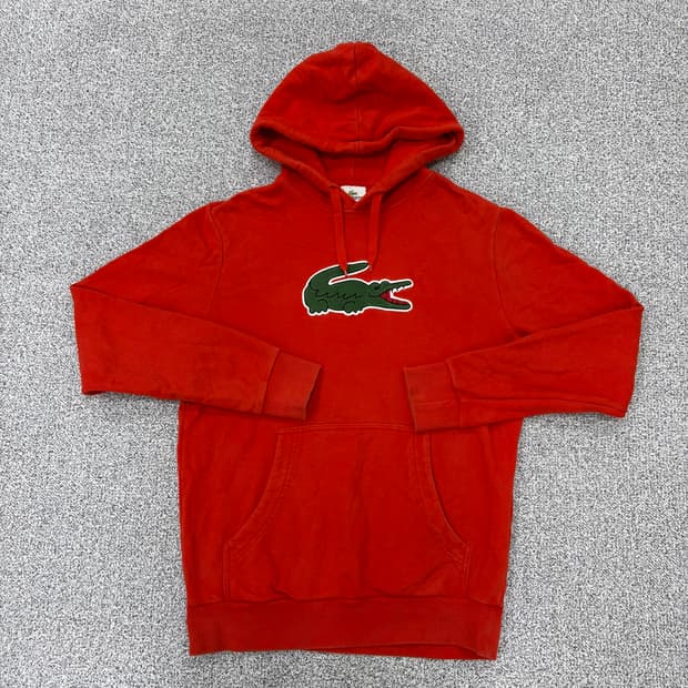 4 라코스테 빅로고 후드티 레드 0312J