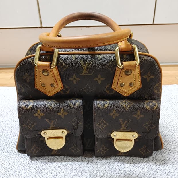 정품 클래식 루이비통 맨하탄 pm 빈티지 토트백