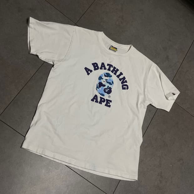 베이프 abc카모 블루 반팔티