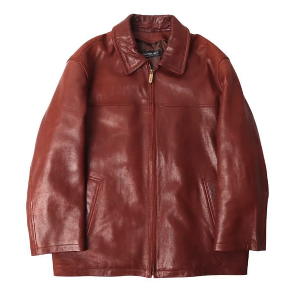 입생로랑 레드브라운 헤비 램스킨 레더자켓