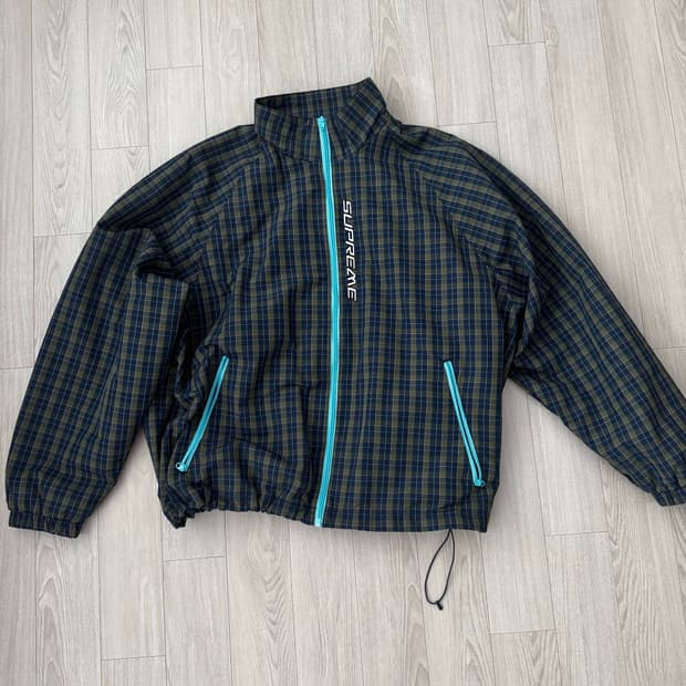 슈프림 플레이드 트랙 자켓 네이비 25FW 