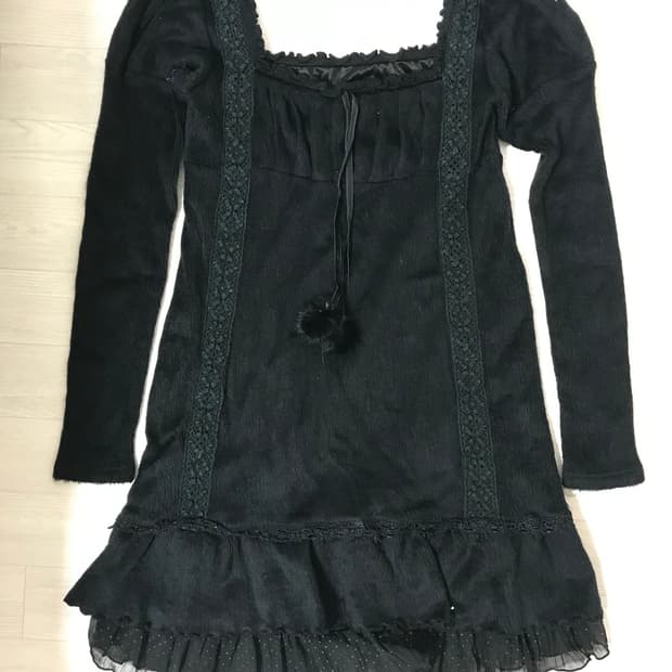 빈티지 모던 고딕 고스 페어리 블랙 드레스 원피스