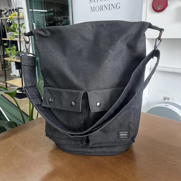 포터 스모키 투웨이 숄더백 블랙 데님