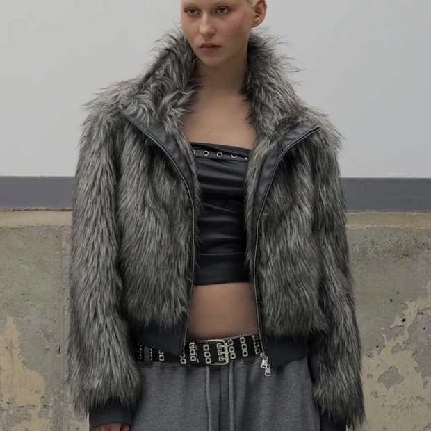 High Neck Fur Jacket