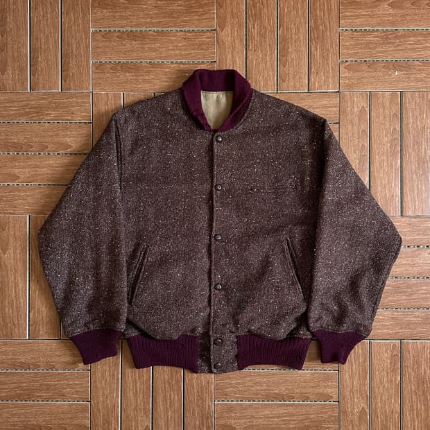 Vintage reversible tweed blouson jacket