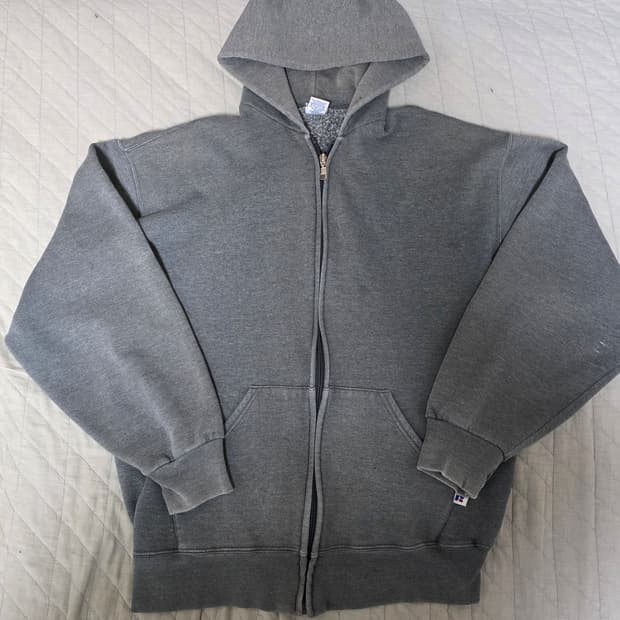 [L] 90s 빈티지 러셀 애슬레틱 후드집업 다크그레이 VER. 페이딩
