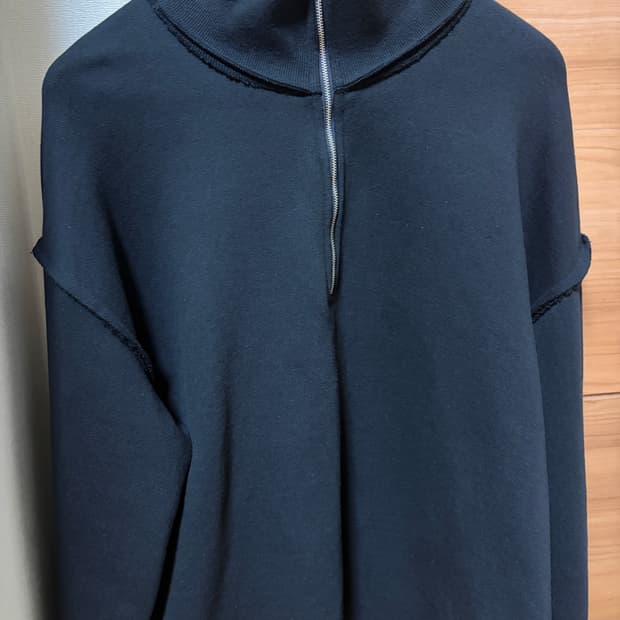 유스 컷오프 하프집업 스웨트셔츠 블랙 L