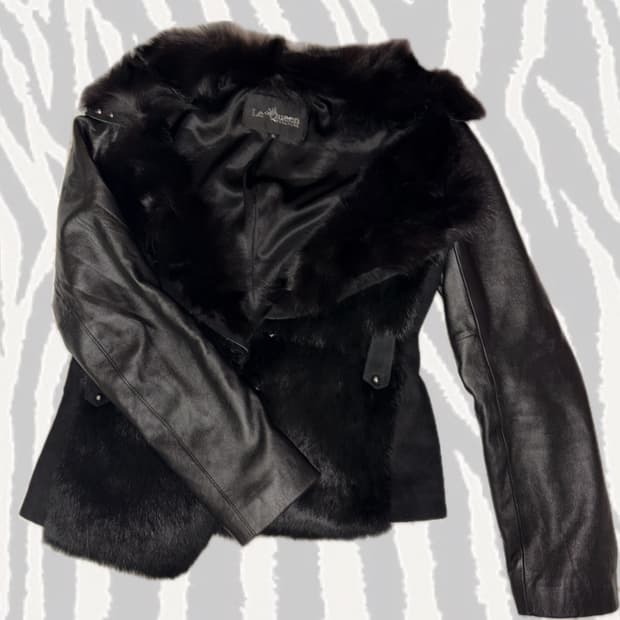 르퀸 가죽 퍼 자켓