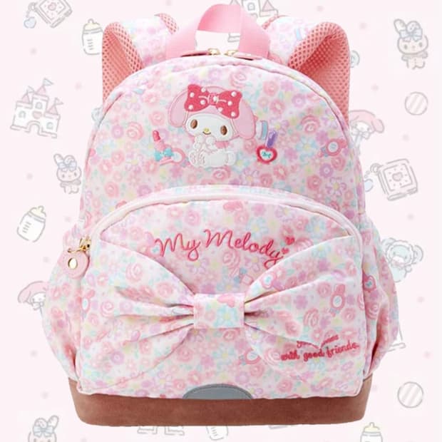 산리오 고전 마이멜로디 히메갸루 리즈리사 베이비핑크 백팩 가방