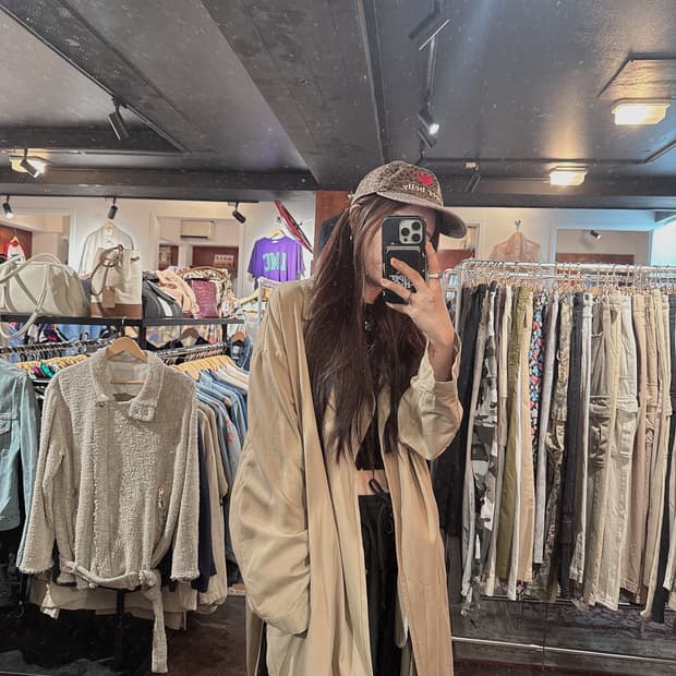 퀸스래빗 로브 카라 트렌치코트 베이지 F
