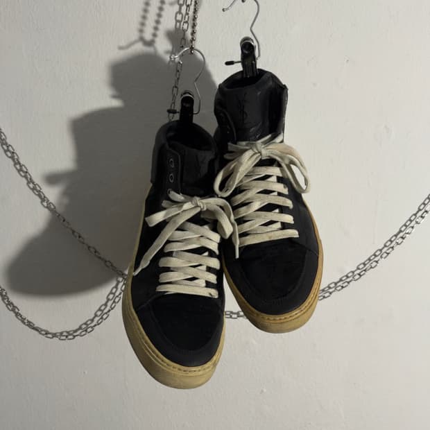 생로랑 램스킨 하이탑 스니커즈 