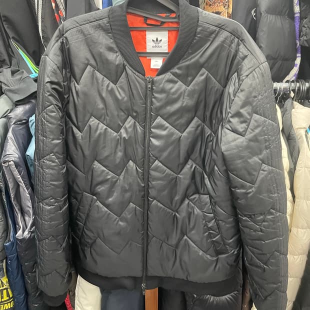 아디다스 퀼팅 패딩 블랙 2XL 55 74