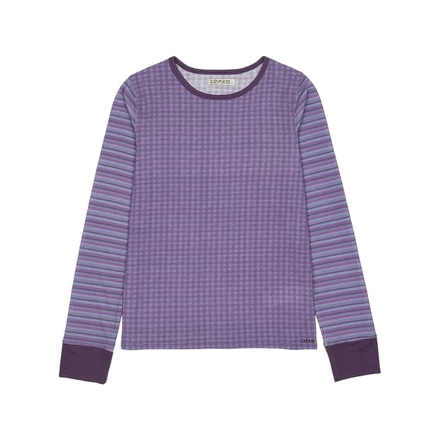 CHECK&STRIPE GRAPHIC LONG SLEEVE PURPLE