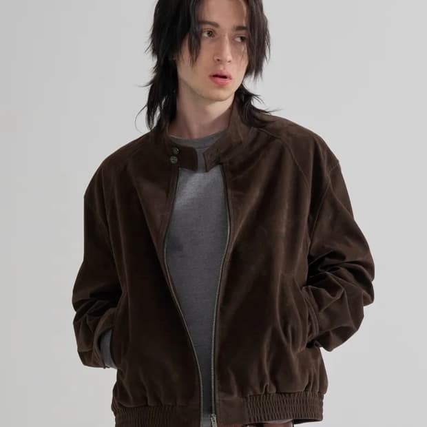 주앙옴므 스웨이드 해링턴 자켓 브라운 L