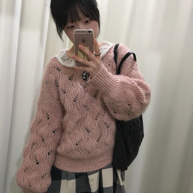 Fluffy blush cozy sweater