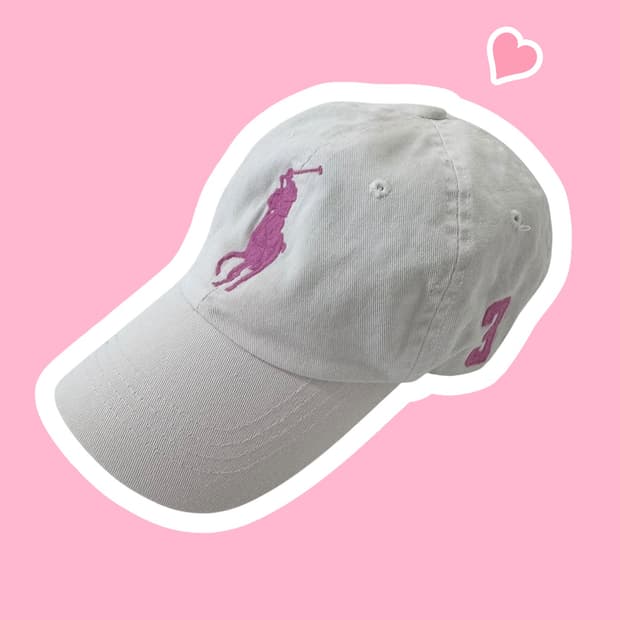 폴로 랄프로렌 딸기우유 빅폴로니 볼캡