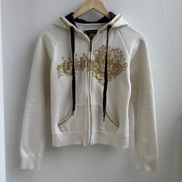 Vintage Ivory Hood Zip-Up
