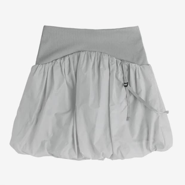 OJOS 오호스 리버시블 미디 패디드 스커트 그레이