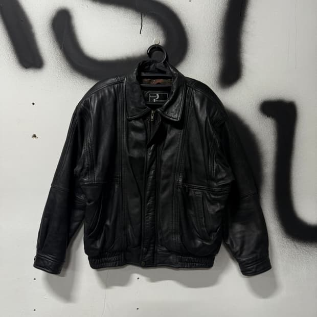 VTG 빈티지 100% 쉽스킨 절개 디테일 퀼팅 양가죽 봄버 자켓