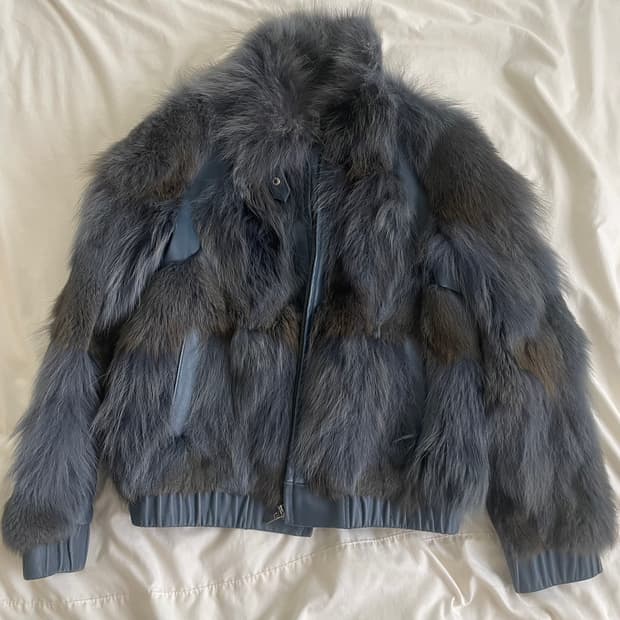 빈티지 펑크 퍼 레더 자켓