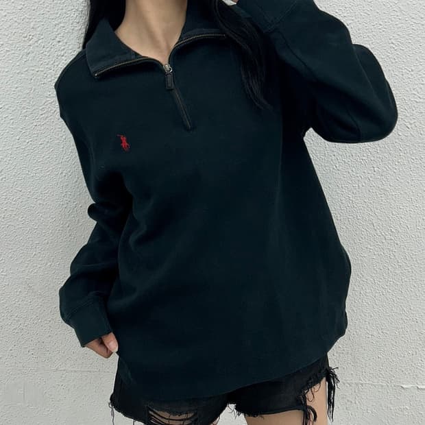 폴로 랄프로렌 레드포니 블랙 반집업 M