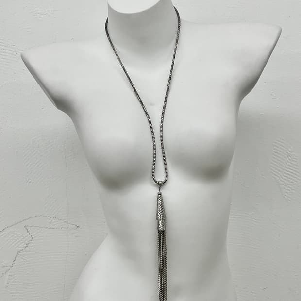 실버 드롭 체인 네크리스