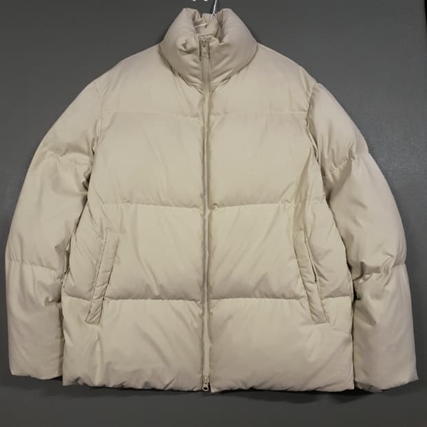 실측 L (100) coor 쿠어 구스다운 숏 패딩 점퍼 자켓 크림
