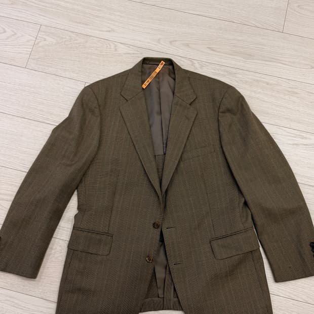 [택포] 제이프레스 글렌 체크 브라운 자켓