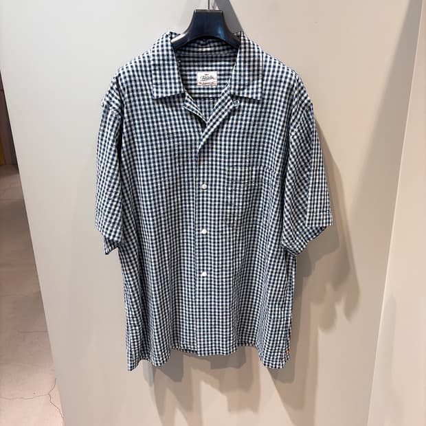 (정품/새상품) FORTELA 포르텔라 남성 블루 코튼 볼링 셔츠