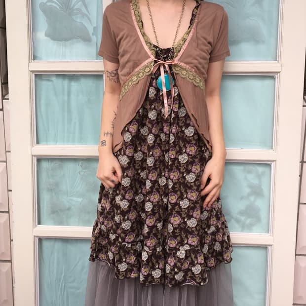 Lace trimming cardigan