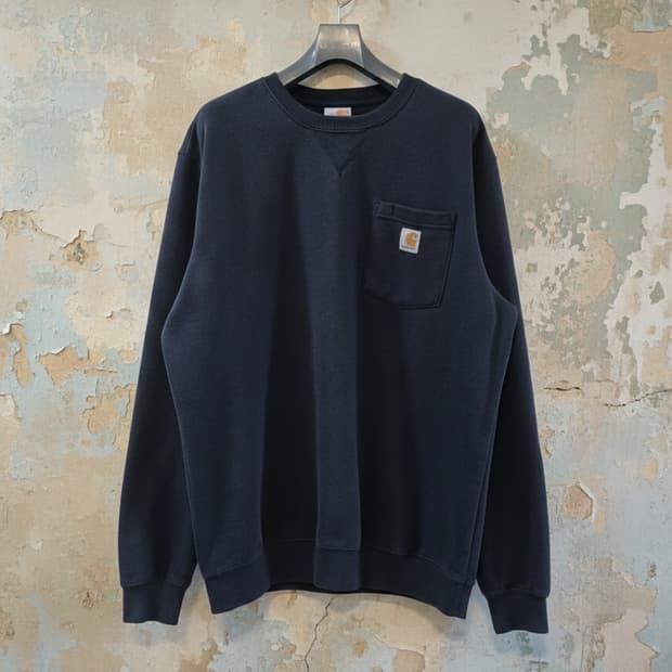 칼하트 포켓 맨투맨 네이비 L