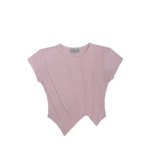 뉴얼린 니키 라인 숏 슬리브드 탑 핑크