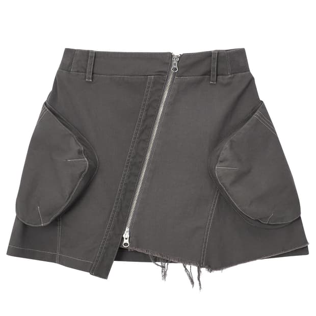 파히섬 Unbalanced zipper skirt charcoal