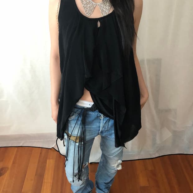 layered sleeveless top