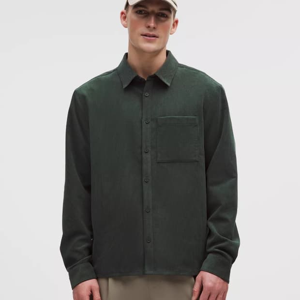 룰루레몬 코듀로이 릴랙스 핏 LS 버튼업 셔츠 M