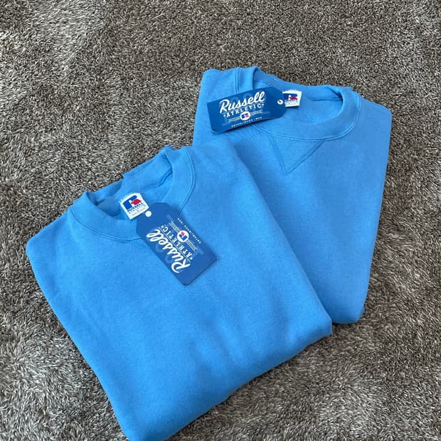 (데드스탁) 90s 러셀 스웻셔츠 베이비블루