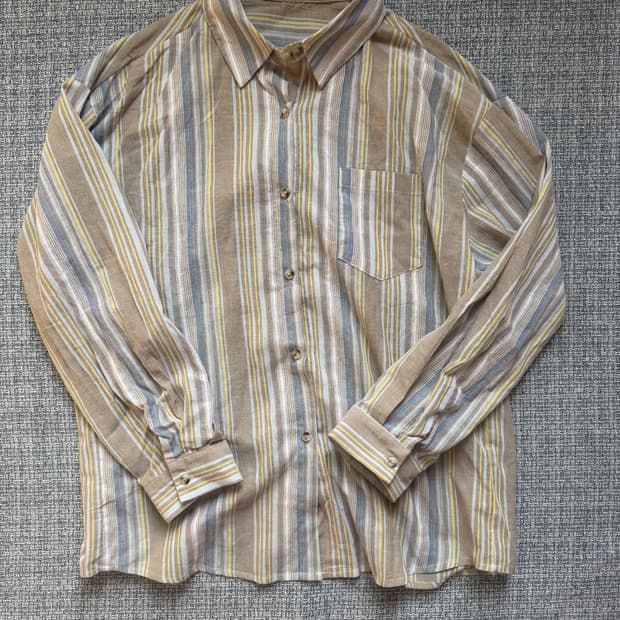 빈티지 스트라이프 린넨 셔츠