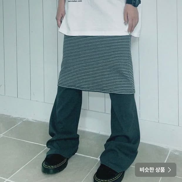 원더비지터 stripe skirt pants 스커트팬츠