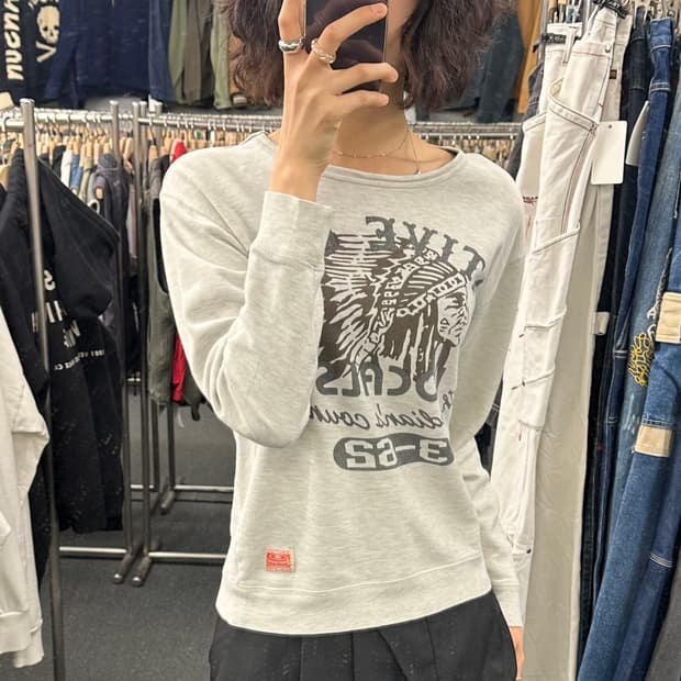 M)Kriff Mayer vintage 여성 프린팅 스웻셔츠